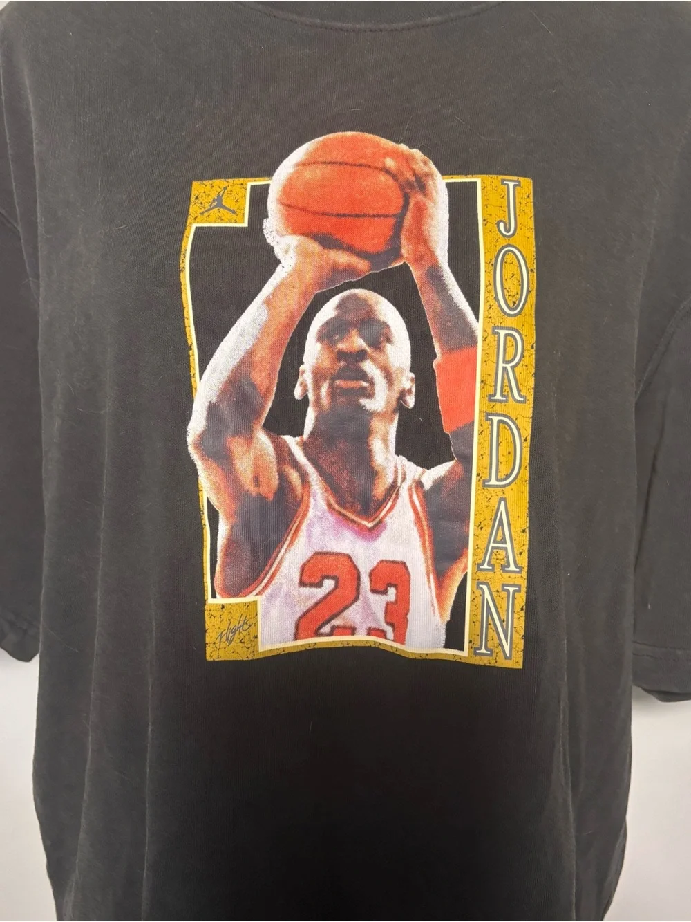 Jordan Black Tee with Red Jumpman Detail